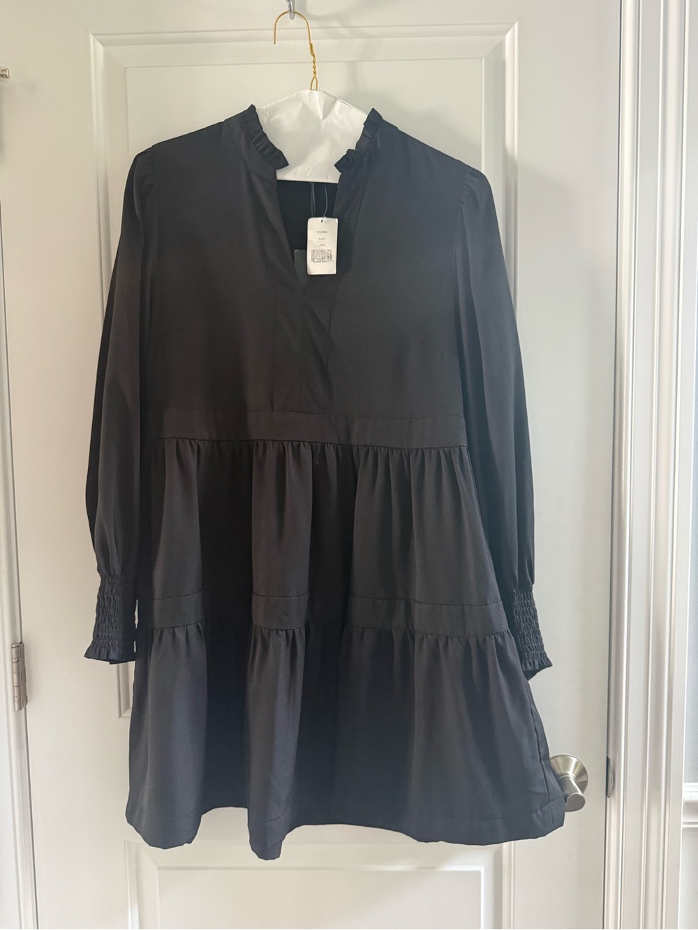 Gibson Look - Long Sleeve Black Tiered Mini Dress (NWT)